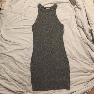Gray ribbed racer back dress